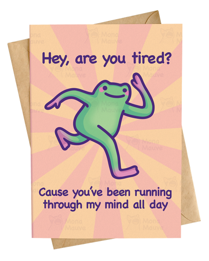 Running Through My Mind All Day | Funny Frog Anniversary Card