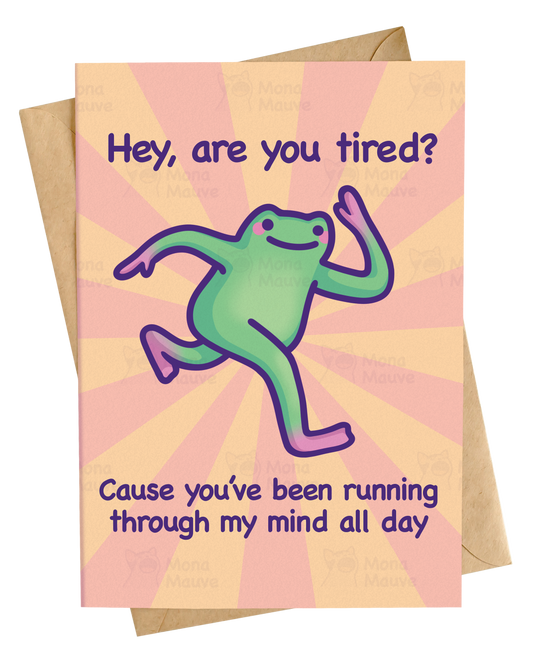 Running Through My Mind All Day | Funny Frog Anniversary Card