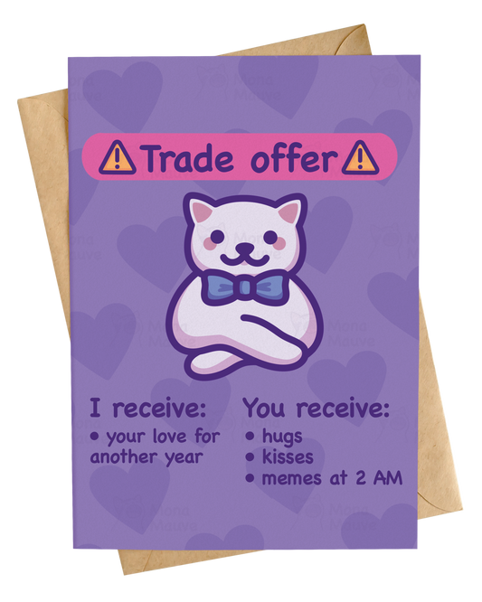 Trade Offer Cat Meme | Funny Anniversary Card