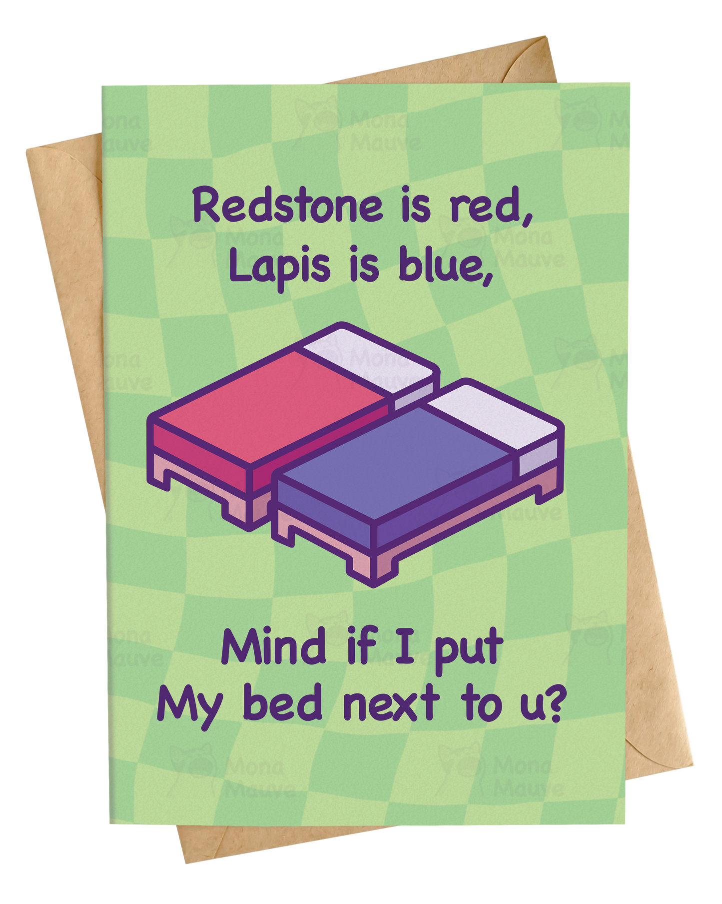 Redstone is Red, Lapis is Blue | Gamer Anniversary Card