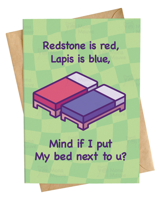 Redstone is Red, Lapis is Blue | Gamer Anniversary Card