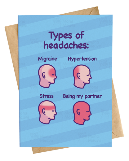 Types of Headaches | Funny Anniversary Card