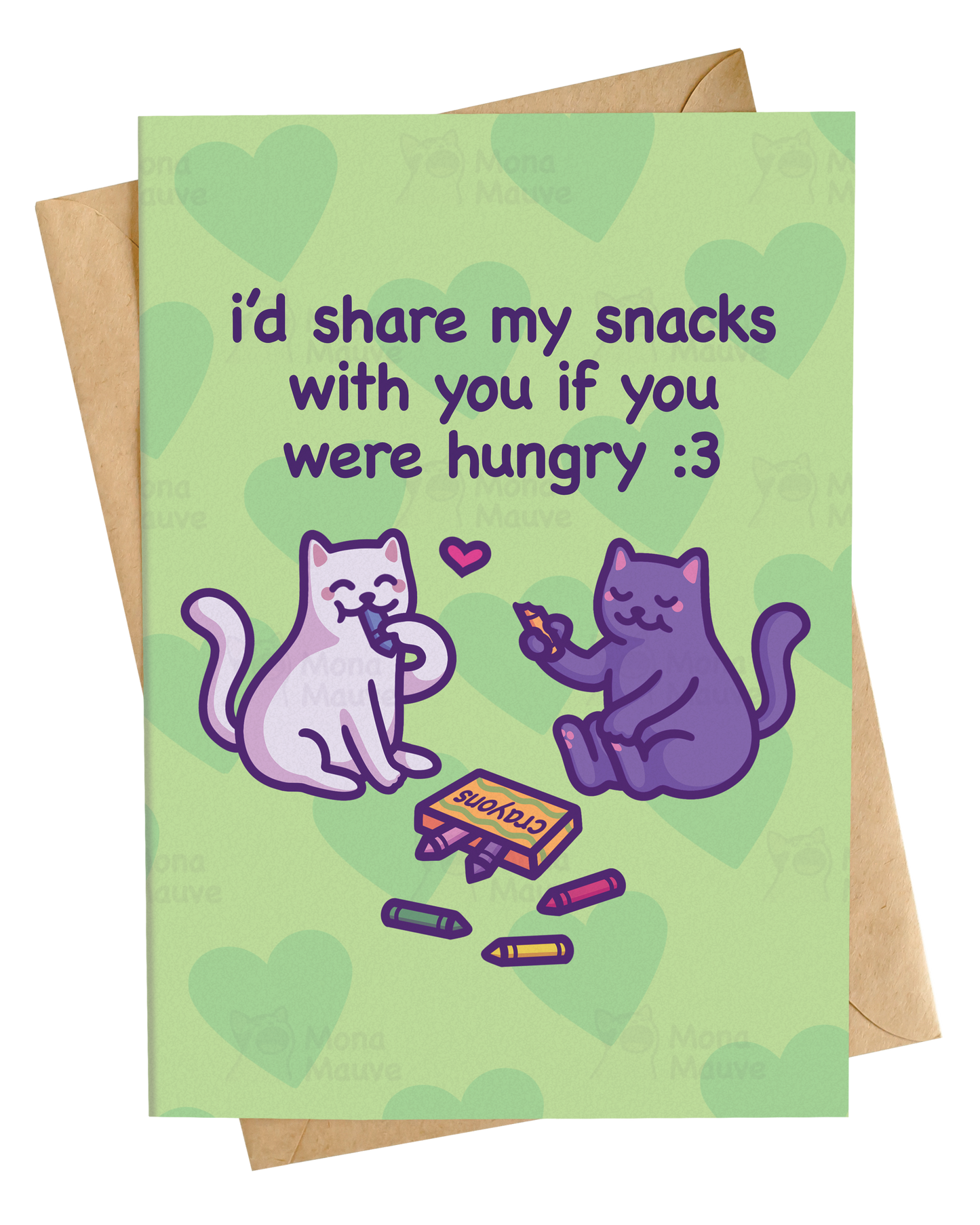 Share My Snacks With You - Cats Eating Crayons | Funny Anniversary Card