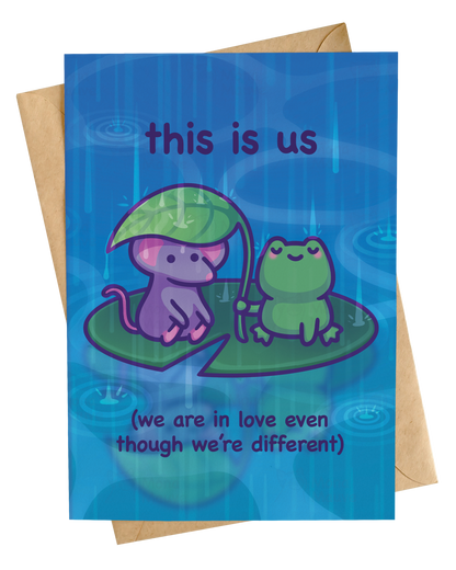 We're In Love Even Though We're Different | Frog Love Card