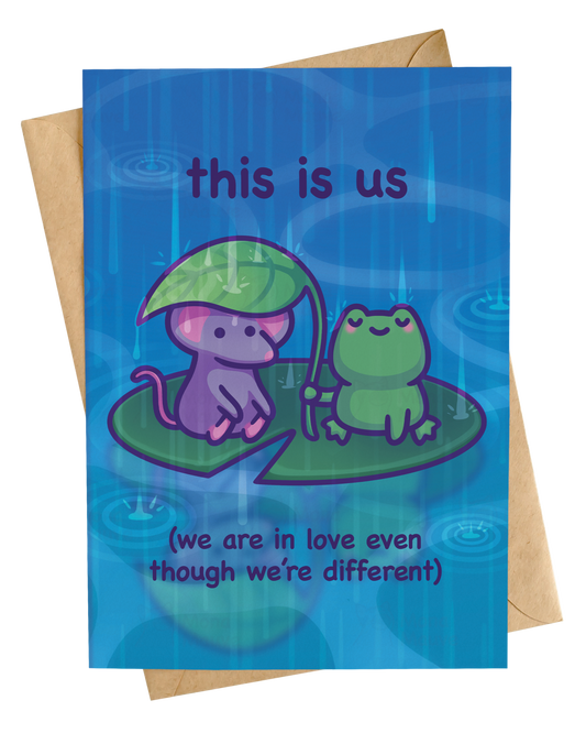 We're In Love Even Though We're Different | Frog Love Card