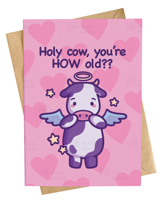 Holy Cow, You're HOW Old? | Cute Cow Birthday Card