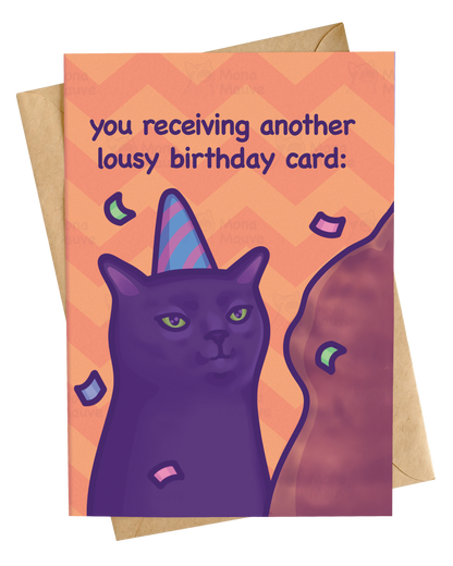 Black Cat Zoning Out | Funny Cat Meme Birthday Card