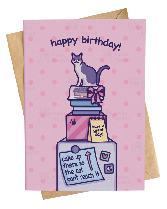 Cake Up There | Cute Happy Birthday Card