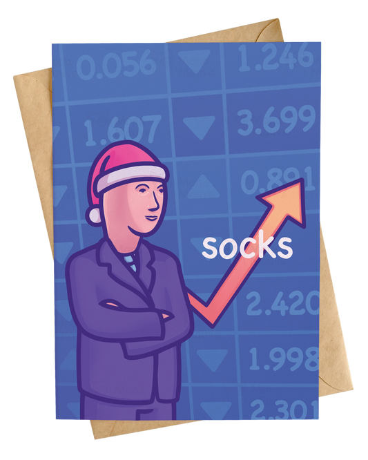 Stonks | Funny Socks Meme Christmas Card
