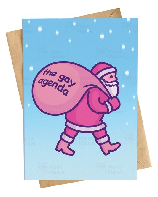 The Gay Agenda | Funny LGBTQ+ Pride Christmas Card