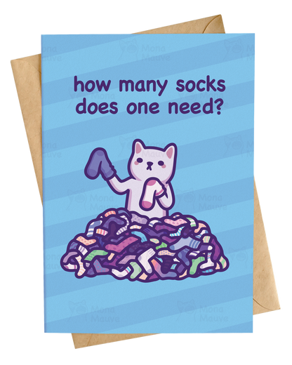 How Many Socks Does One Need? | Funny Cat Christmas Card