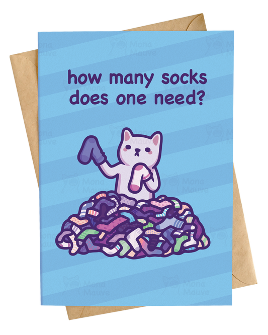 How Many Socks Does One Need? | Funny Cat Christmas Card