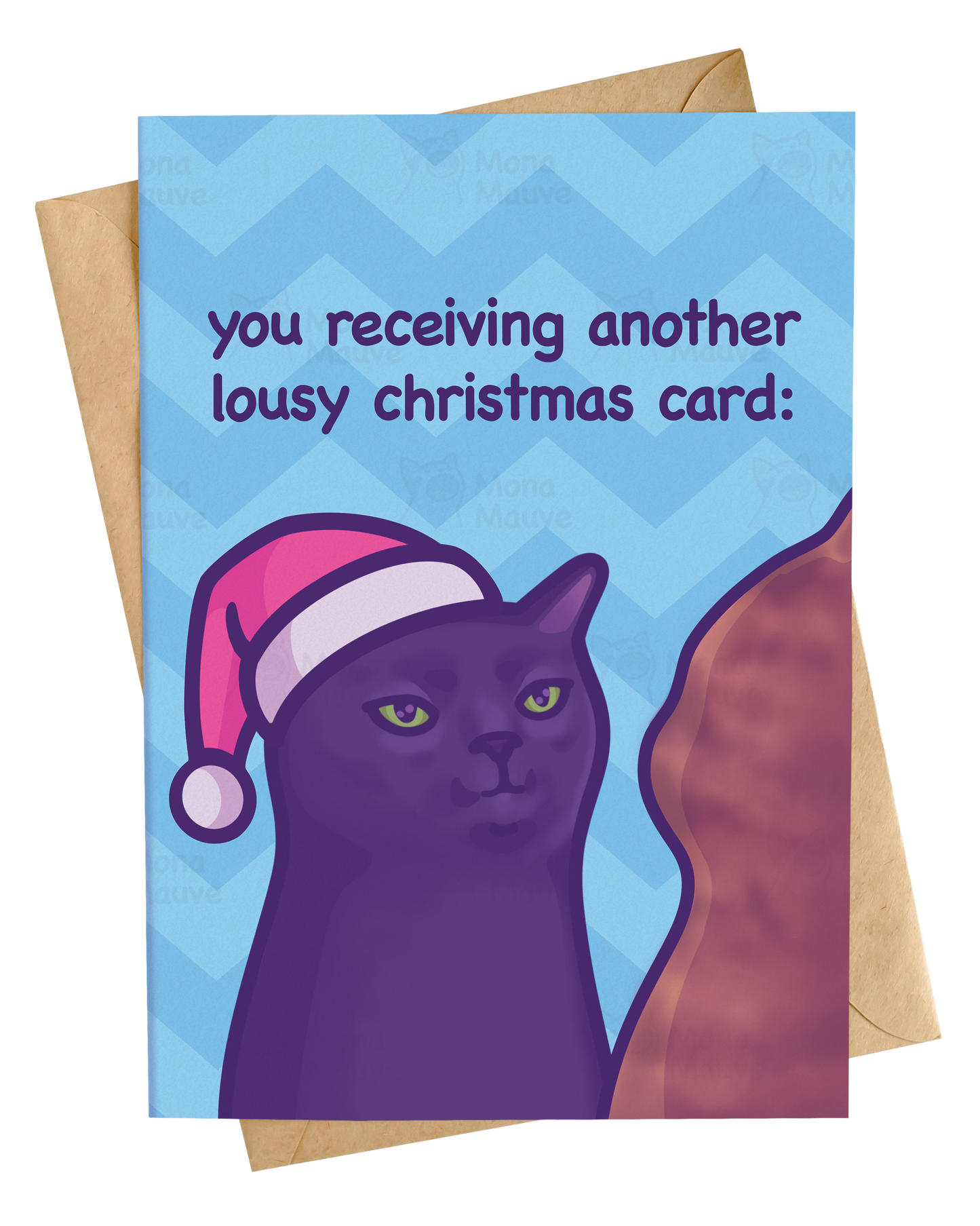 Black Cat Zoning Out | Funny Cat Meme Christmas Card