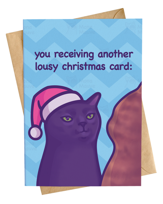 Black Cat Zoning Out | Funny Cat Meme Christmas Card