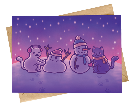 Funny Cat Christmas Card | Cute & Wholesome Festive Illustration