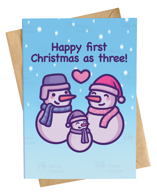 First Christmas as Three Card | Wholesome Snowman Card