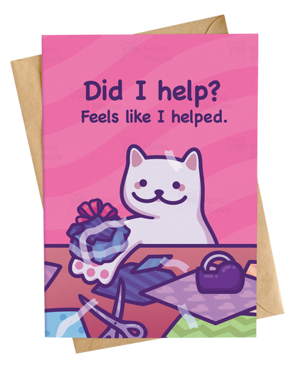 Funny Cat Christmas Card | "Did I Help?"