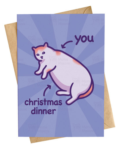 Christmas Dinner | Funny Cat Christmas Card