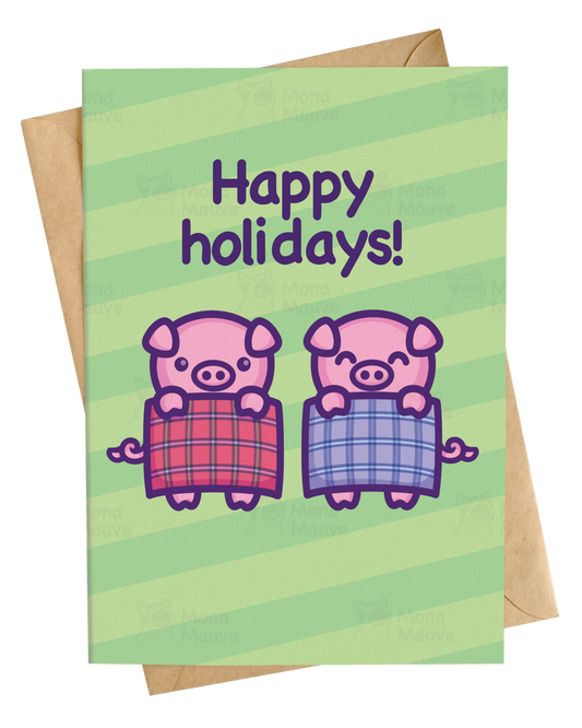 Pigs in Blankets | Cute Pig Christmas Card