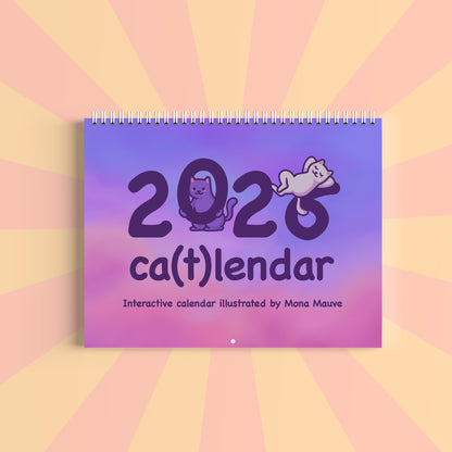 2026 Cat Calendar by Mona Mauve | 12 Month Interactive Calendar
