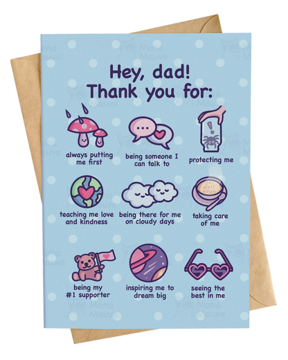 Cute Card for Dad | Thank You, Dad! | Father's Day & Dad's Birthday Card