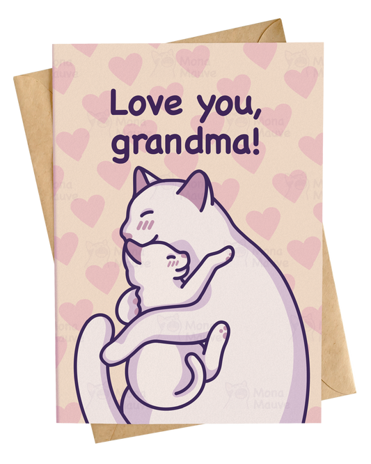 Cute Cat Card for Grandma | Love You, Grandma! | Cat & Kitten Hug