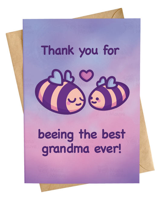 Cute Bee Card for Grandma | Thank You, Grandma! | Grandparents' Day