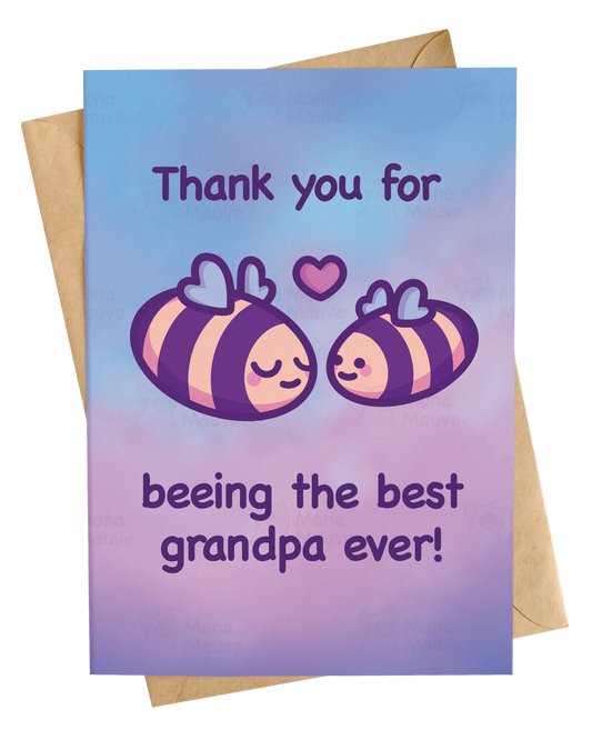 Cute Bee Grandpa Card | Thank You for Beeing the Best Grandpa Ever!