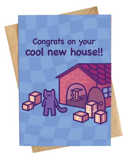 Funny Cat Housewarming Party Card