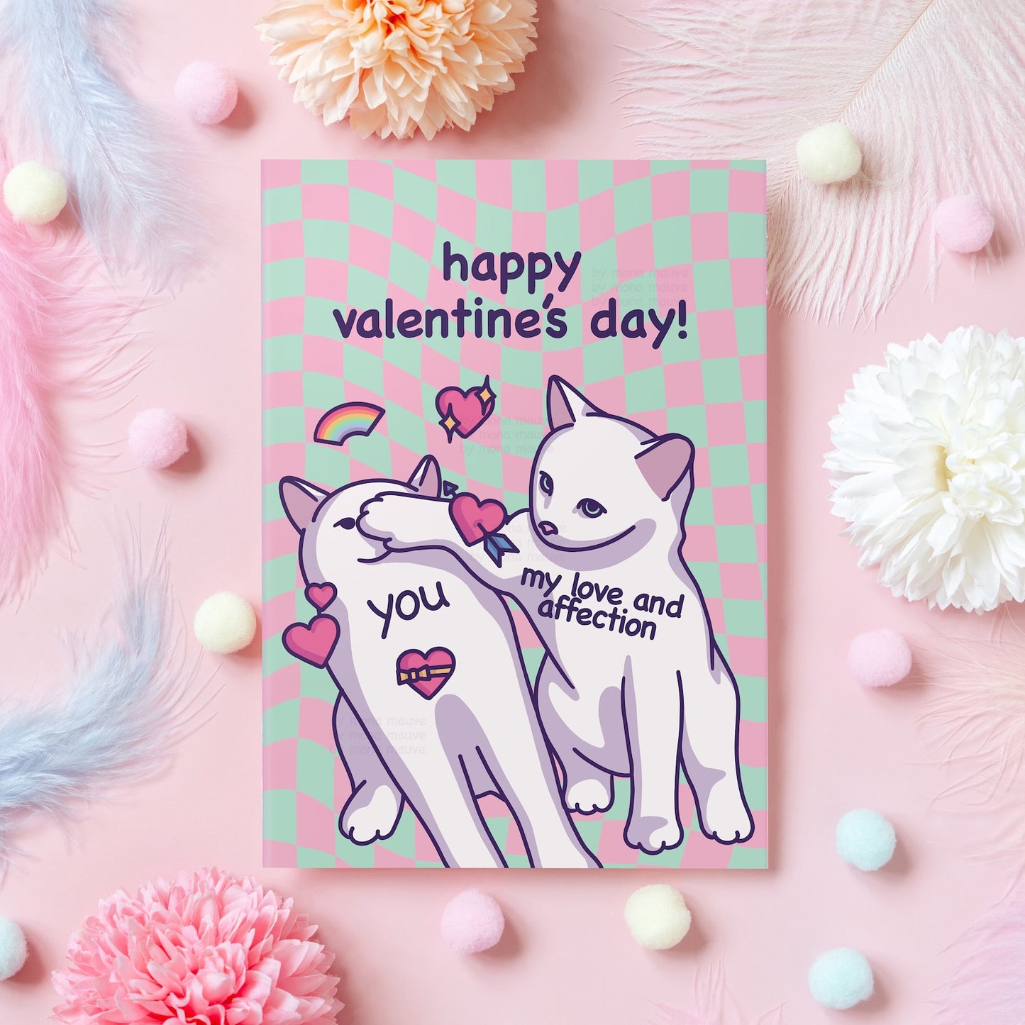 Valentine's Day Card | Cute Cat Meme | Happy Valentine's Day! | For Husband, Wife, Boyfriend, Girlfriend, Partner | Gift for Her or Him