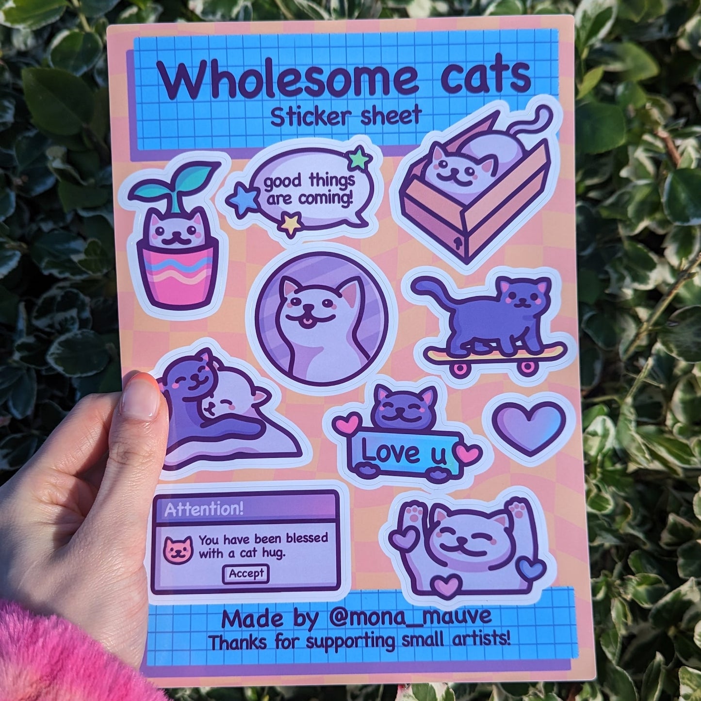 Wholesome Cats Sticker Sheet | 10 Cute Waterproof Vinyl Stickers