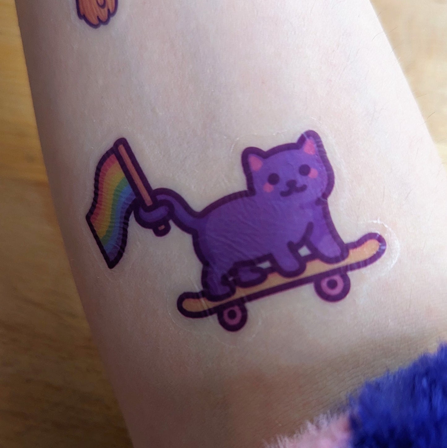 Non Binary Pride Cat Temporary Tattoo