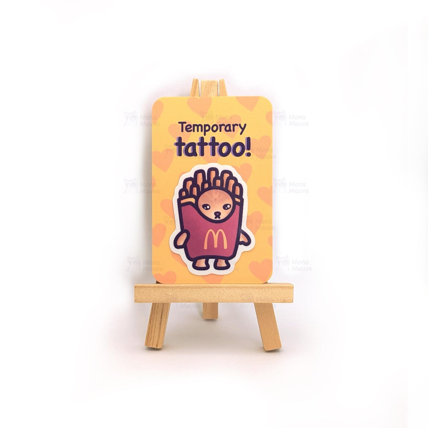 Fries Cat Temporary Tattoo