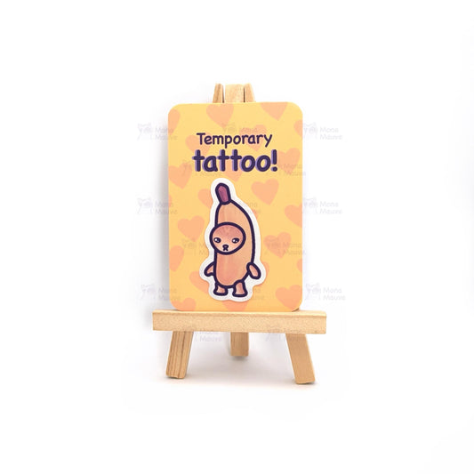 Banana Cat Temporary Tattoo