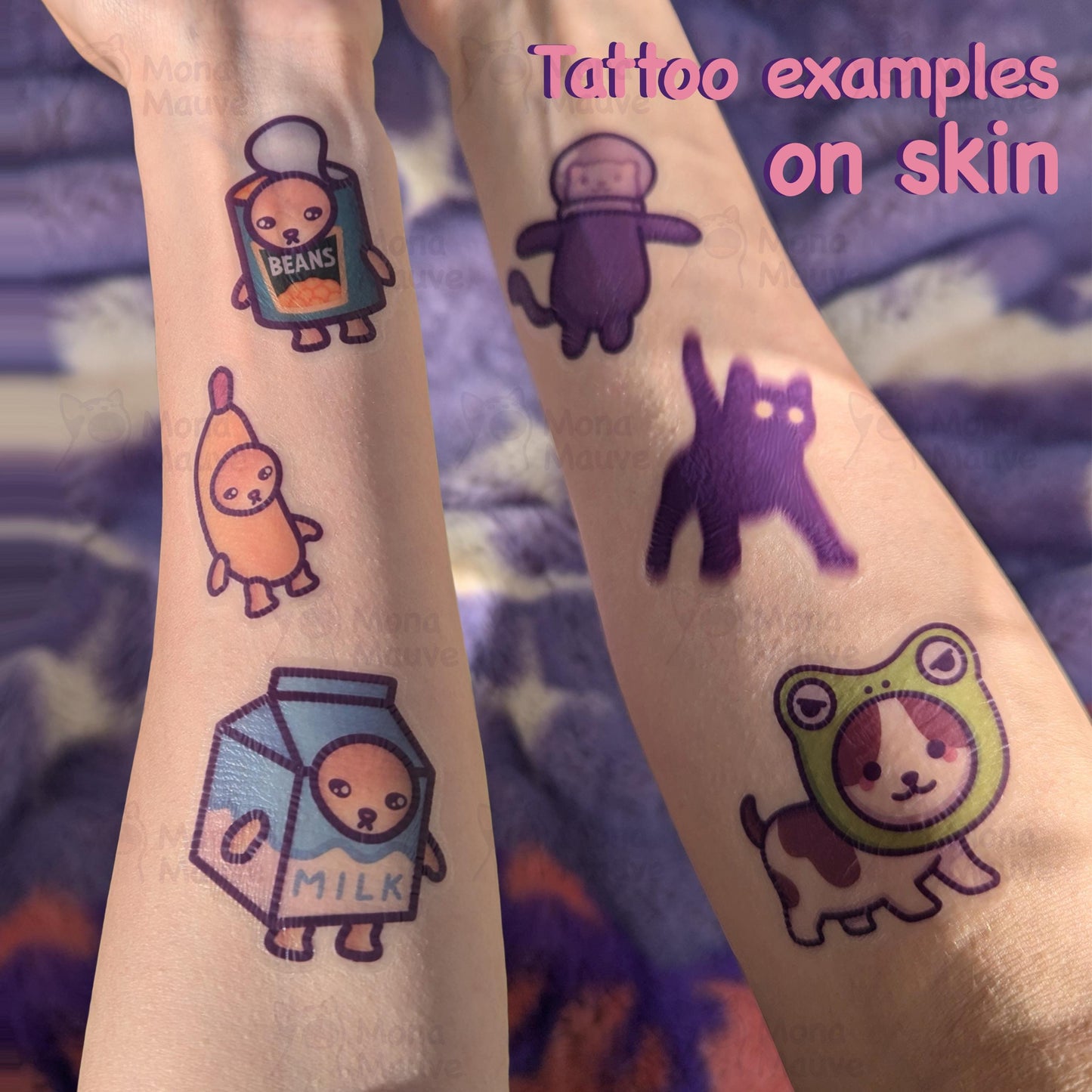 Cute Frog Hat Cat Temporary Tattoo