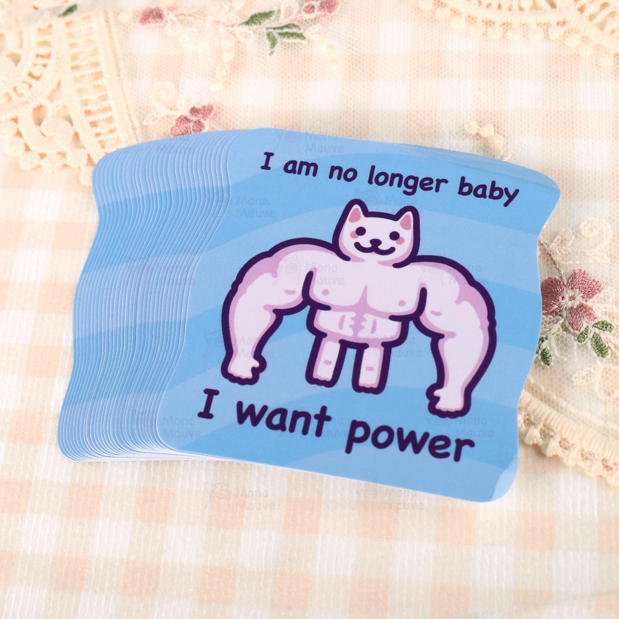Funny Cat Meme Vinyl Sticker | I Am No Longer Baby