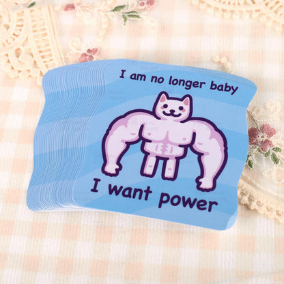 Funny Cat Meme Vinyl Sticker | I Am No Longer Baby