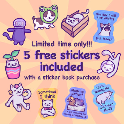 Cute Cat Reusable Sticker Book | Holographic Blank Album for Sticker Collecting