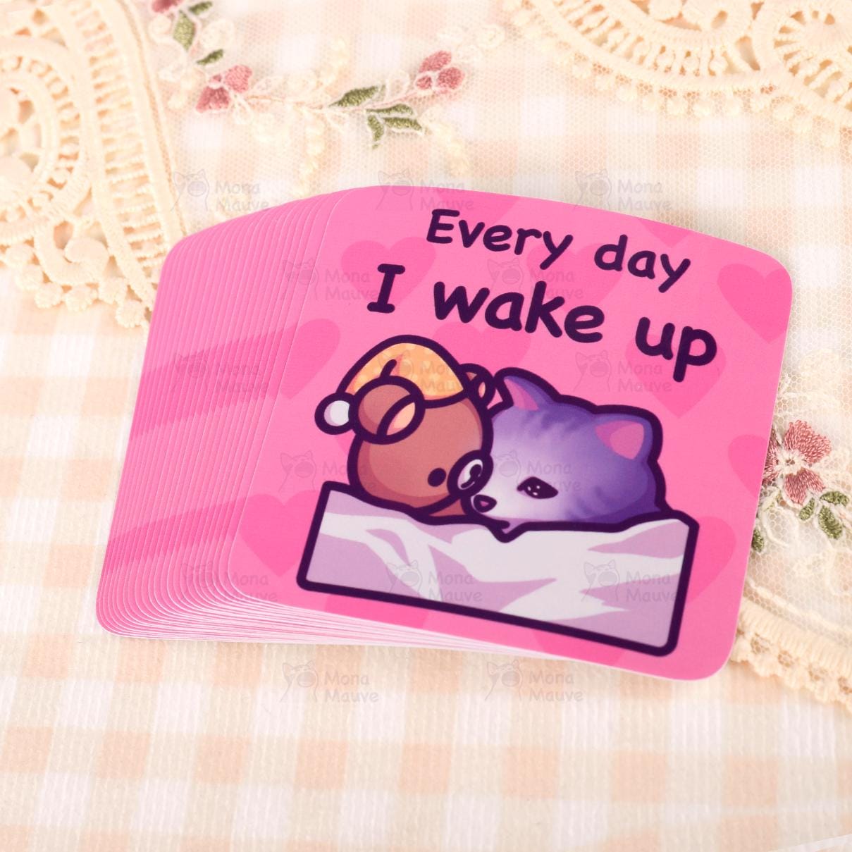 Funny Cat Meme Vinyl Sticker | Every Day I Wake Up