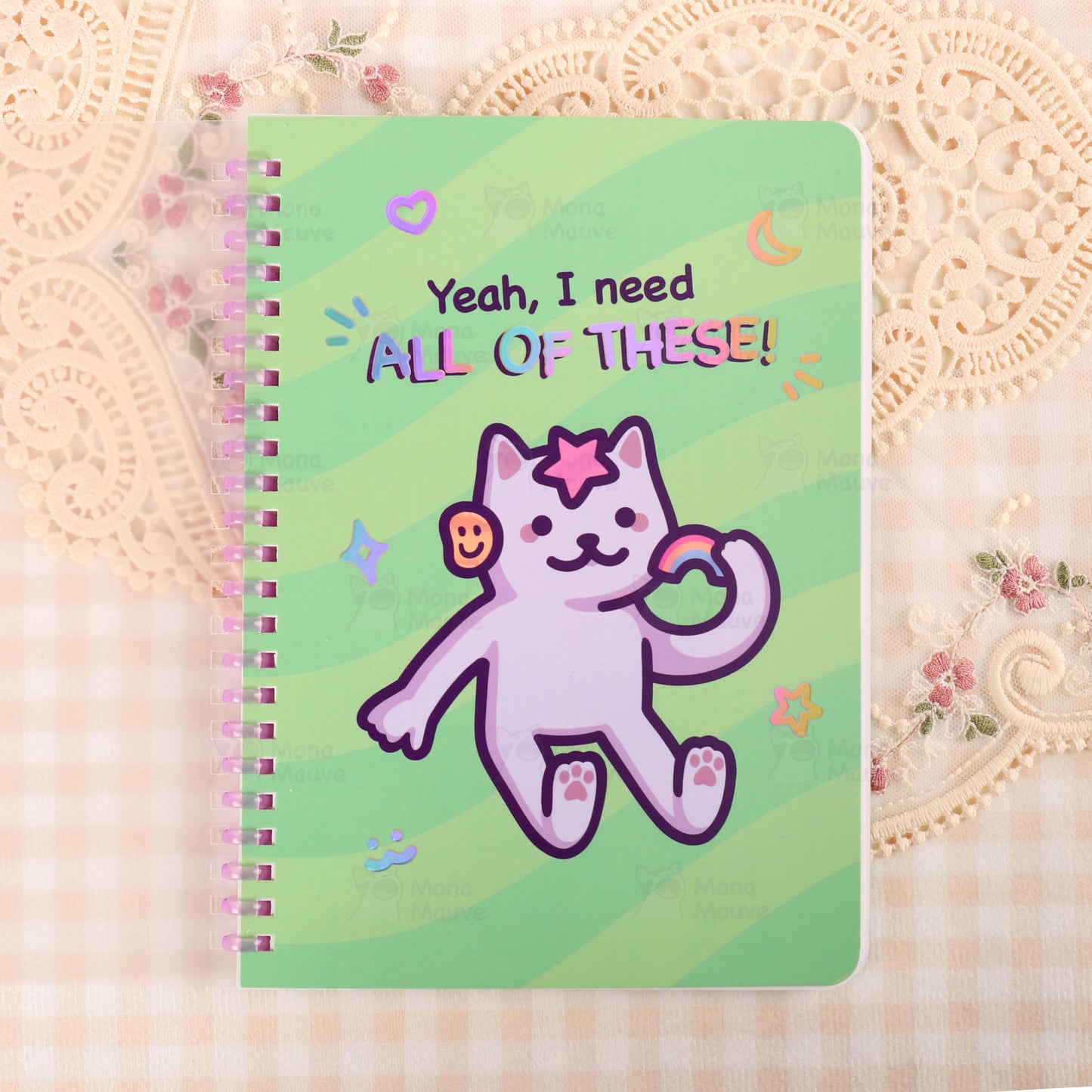Cute Cat Reusable Sticker Book | Holographic Blank Album for Sticker Collecting