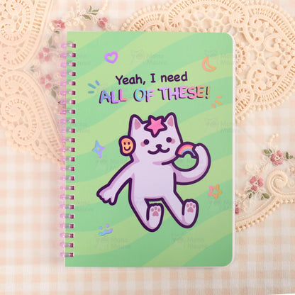 Cute Cat Reusable Sticker Book | Holographic Blank Album for Sticker Collecting