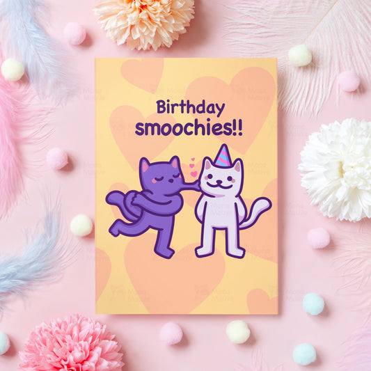 Funny Cat Birthday Card | Birthday Smoochies!