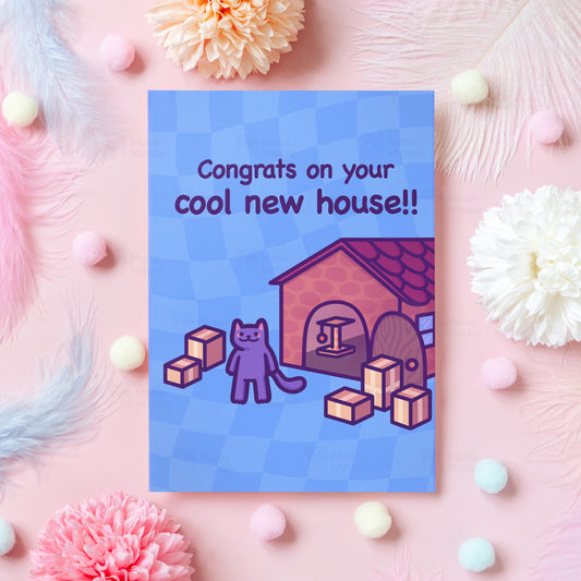Funny Cat Housewarming Party Card