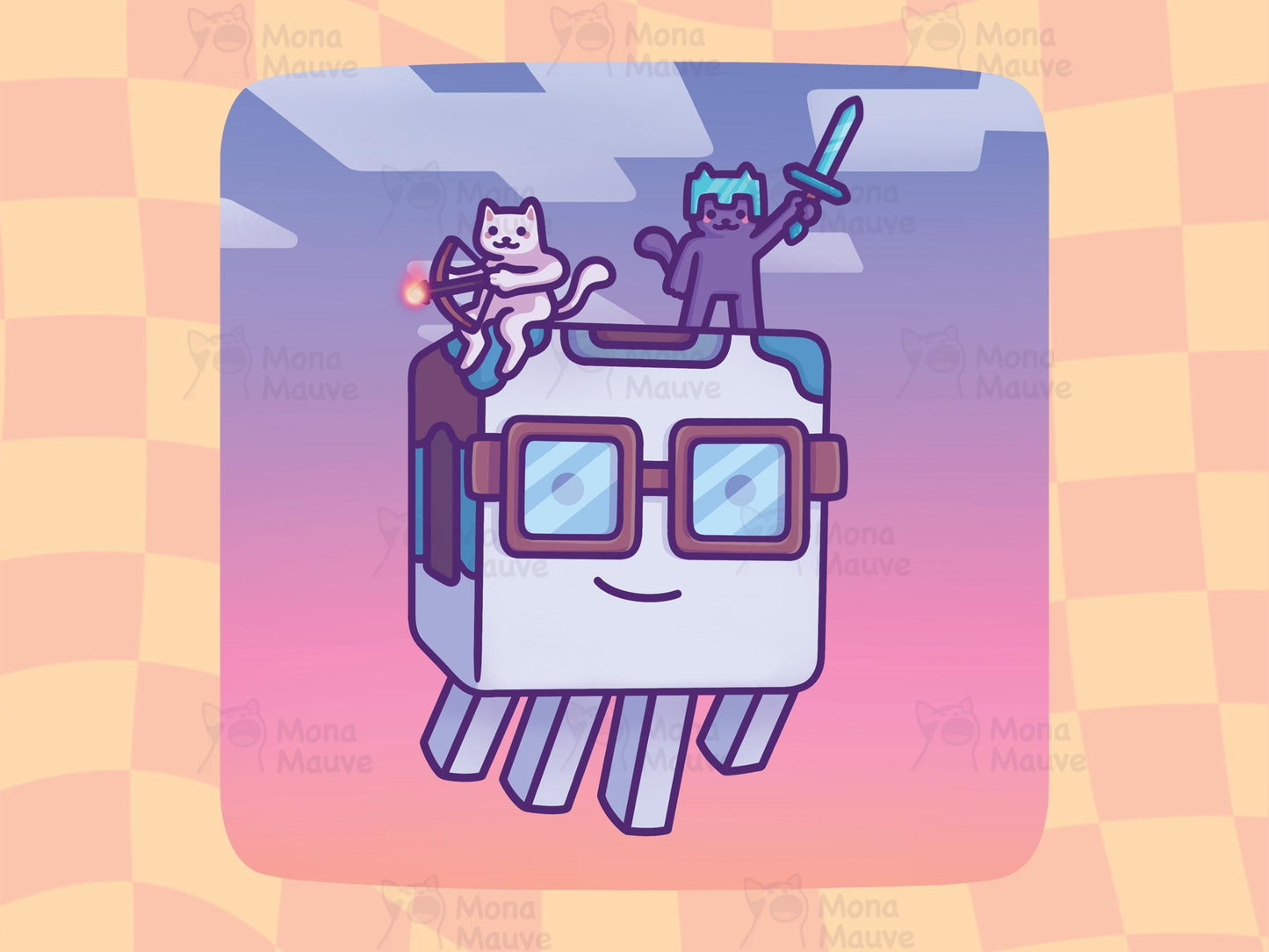 Funny Cat Gamer Vinyl Sticker | Cats In a Video Game