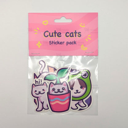 Cute Cats Sticker Pack | Wholesome Vinyl Stickers