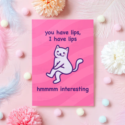 You Have Lips, I Have Lips | Funny Cat Valentine's Day Card