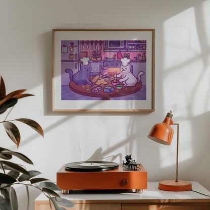 Cats in the Kitchen | Funny Art Print