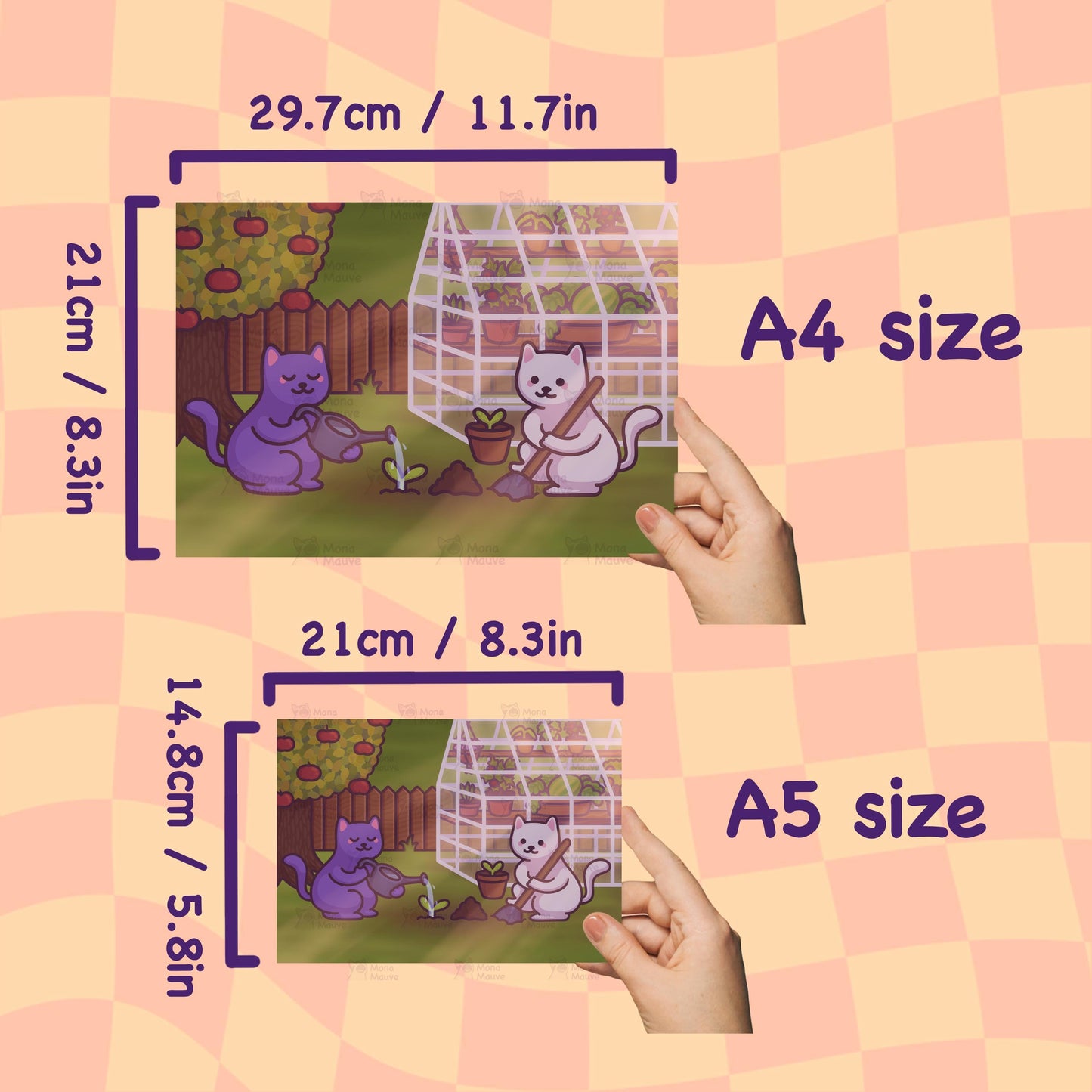 Cats Gardening Art Print | Cute Spring Garden Poster