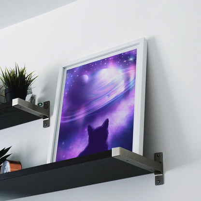 Space Cat Art Print | Galaxy Poster