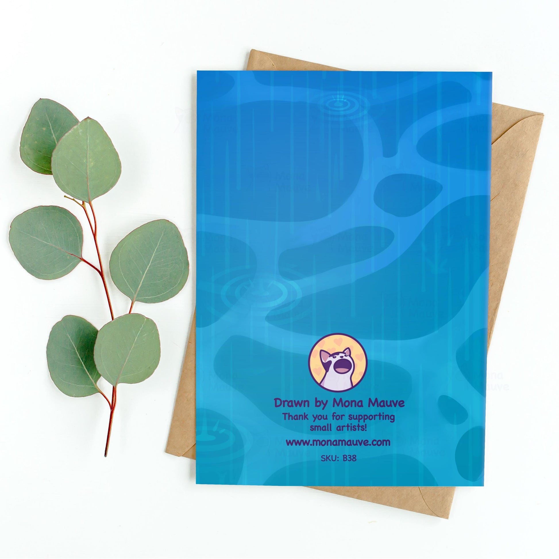 Funny frog birthday card back printed on 300gsm matt card